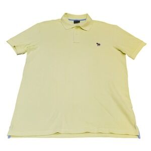 PS‎ Paul Smith Zebra Logo Polo Pale Lemon Yellow Short Sleeve Shirt Size Medium
